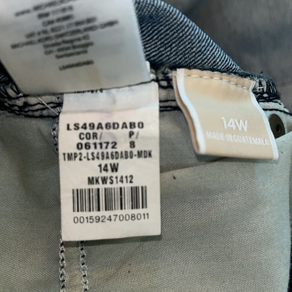 Michael Kors Size 14 W Dark Blue Jeans 21 Inch Inseam - Picture 8 of 9